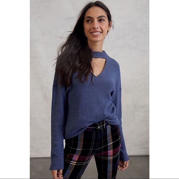 Anthro-dolan Left Coast Rebecca Cut Out Ribbed Top - Picture 1 of 12